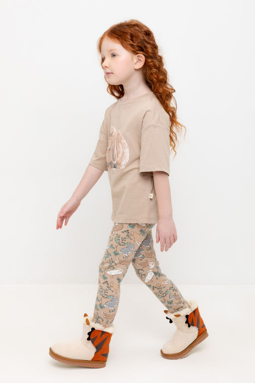 КР 4074/темно-бежевый,зайчики к527 бриджи для дев - Crockid фото 3