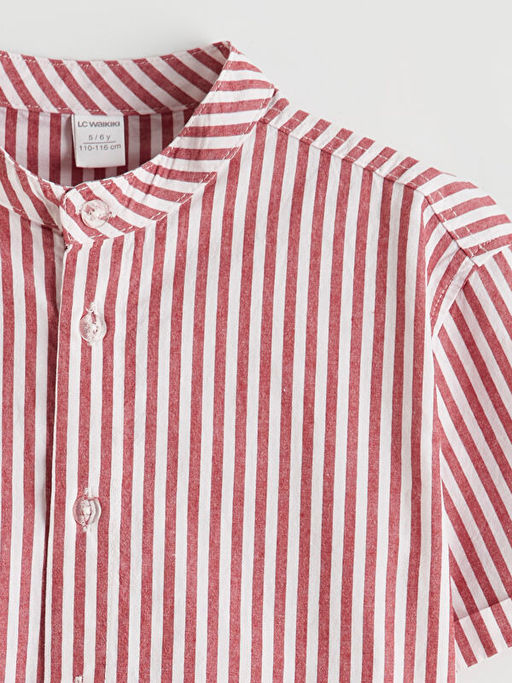 Hakim Yaka K?sa Kollu ?izgili Erkek ?ocuk G?mlek