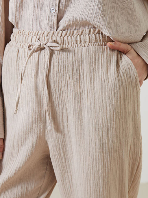 Beli Lastikli Dokulu Kad?n Pantolon