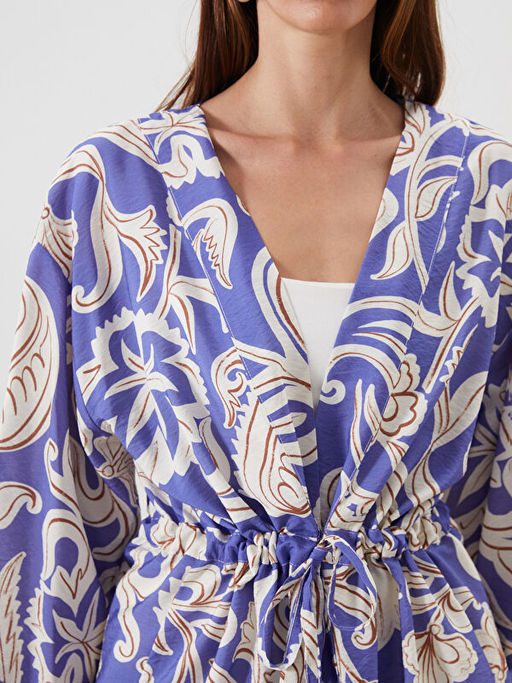 ?al Yaka Desenli Kad?n Kimono