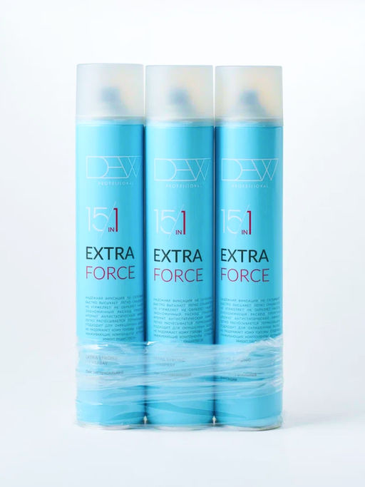 DEW Professional Лак для волос экстрасильной фиксации / 15 in 1 Extra Force, 500 мл