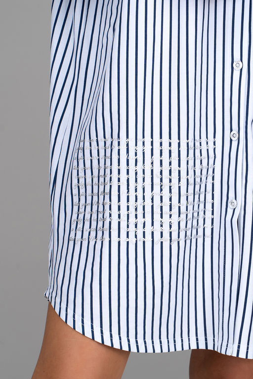 Платье  рубашка Молли (мелкая полоска) - Эльза фото 5