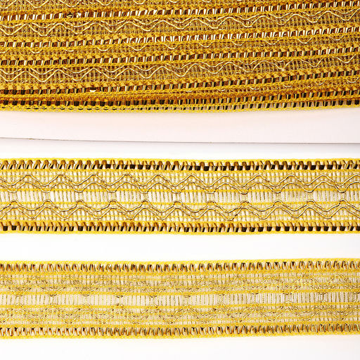 Тесьма отделочная TBY арт.911 шир.30 мм цв.золото уп.13.71м