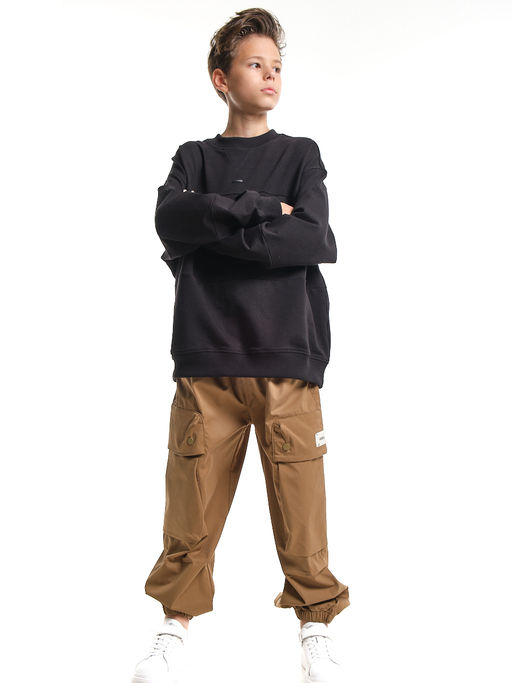 Джоггеры карго брюки унисекс 33-67077 черный - Mini maxi фото 20