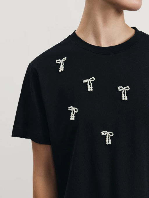 Футболка с бантиками из бусин / Zarina фото 3