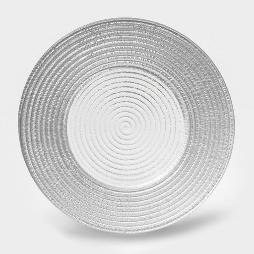 Тарелка стеклянная Севилья, d=21 см, цвет серебряный