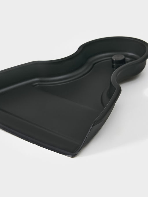 Щётка с совком Meli, бамбуковая ручка, 18×14 см, чёрная