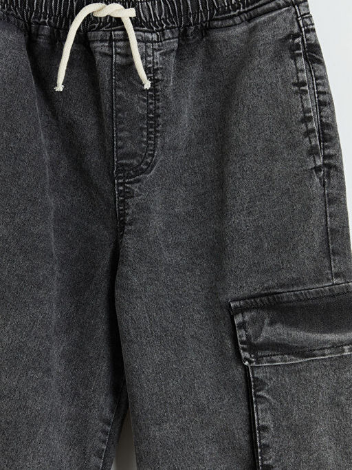 Loose Fit Erkek ?ocuk Kargo Jean Pantolon