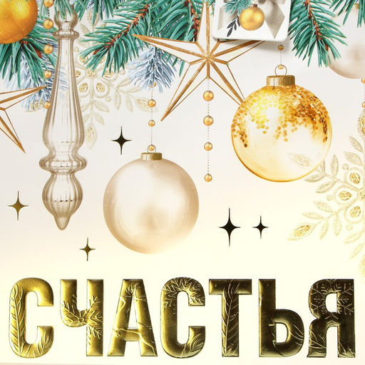 Пакет ламинированный вертикальный, конгревное тиснение Счастья в Новом году, ML 23 27 11.5 см - Дарите счастье фото 5