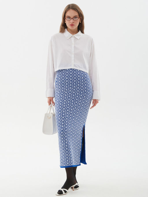 Юбка л1430 голубой - Стим фото 3