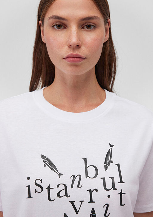 Istavrit Bask?l? Istanbul Tisort - Mavi фото 4