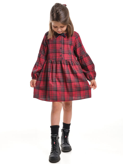 Платье миди стильное для праздников и утренников в сад UD 8056 красная клетка - Mini maxi фото 2