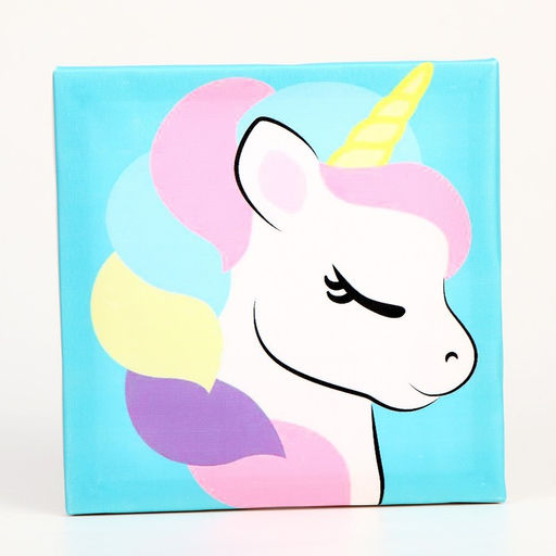 Картина помпонами «Единорог», 20×20 см, аппликация помпошками