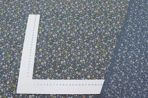 Штапель Премиум Полевое настроение цв.серо-голубой джинс, ш.1.45м, вискоза-100%, 120гр/м.кв - Купава фото 4