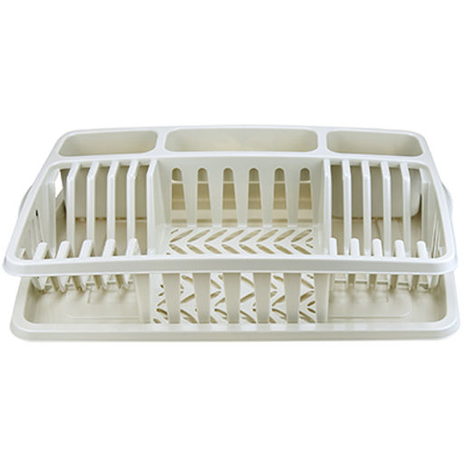 Сушилка для посуды пластмассовая "Фланто" 50,8х33,8х10,4см, белый (Россия)