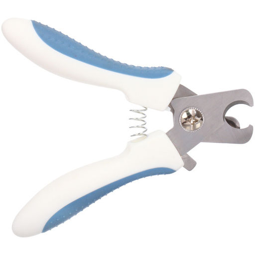 Когтерез для животных "ЛАПУСИКИ", коллекция БРО, прорезиненная ручка, цвет белый/голубой, 5.5*15.5см (блистер)