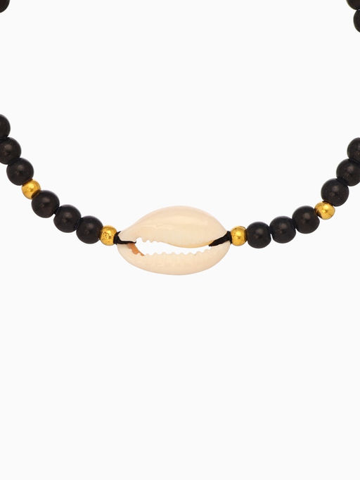 Браслет «Моана», длина 16 см, камень пирит, чёрный