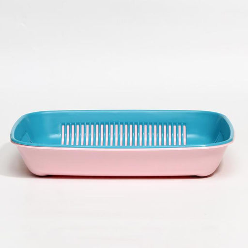 Туалет округлый с сеткой 33.5×25×6 см, голубой/розовый