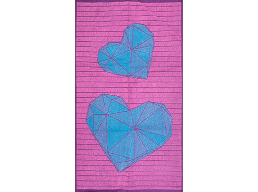 6с103.412ж1 Арт-сердца (розовый9) Полотенце махровое 50х90см