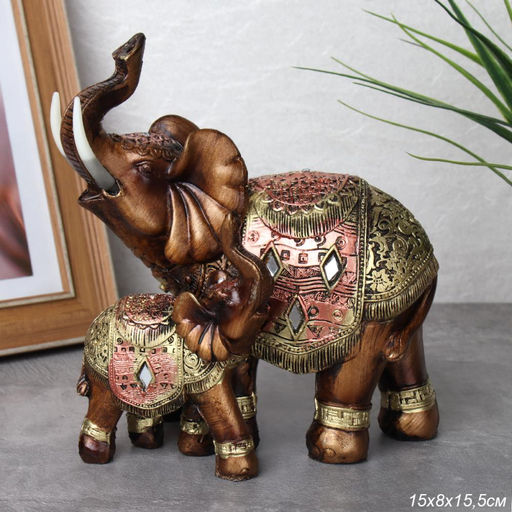 Статуэтка Слоны 14 см / 7130B /уп 24/ - ГалеонТрейд фото 5