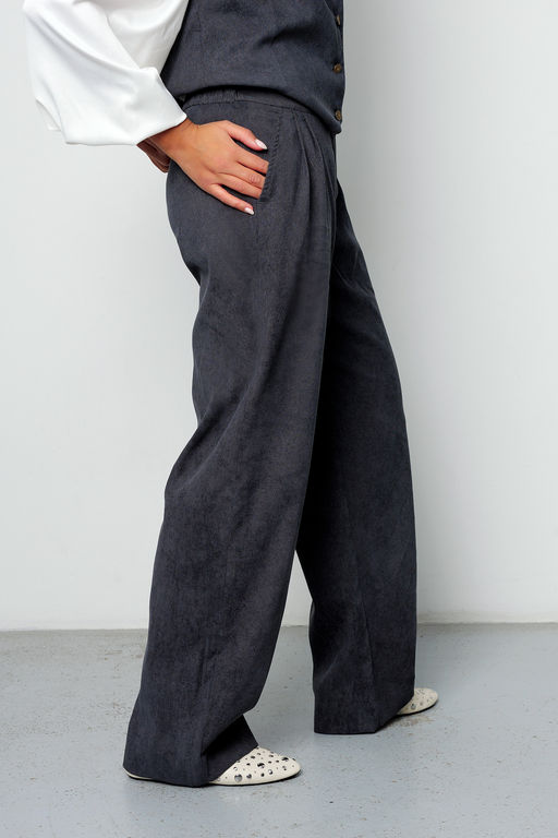 Костюм брючный вельветовый с жилеткой 399GRY