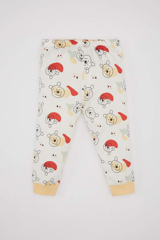 Пижамный комплект для маленьких мальчиков Disney Winnie The Pooh, верх из чесаного хлопка с длинными рукавами и эластичным поясом, длинный низ - Defacto фото 3