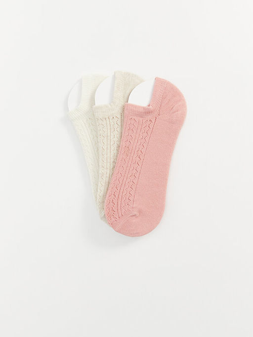 Kendinden Desenli Kad?n Patik ?orap 3l?