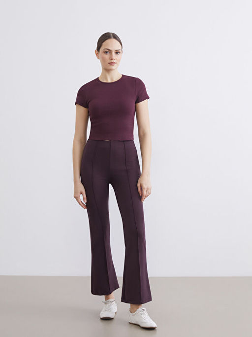 Bisiklet Yaka Fitilli Kad?n Crop