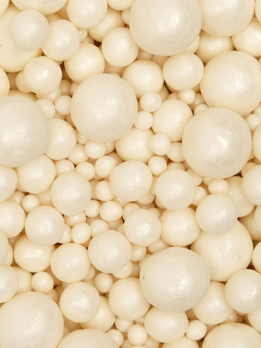 Цена за 3 шт. Кондитерская посыпка с мягким центром Жемчуг, белоснежная, 50 г