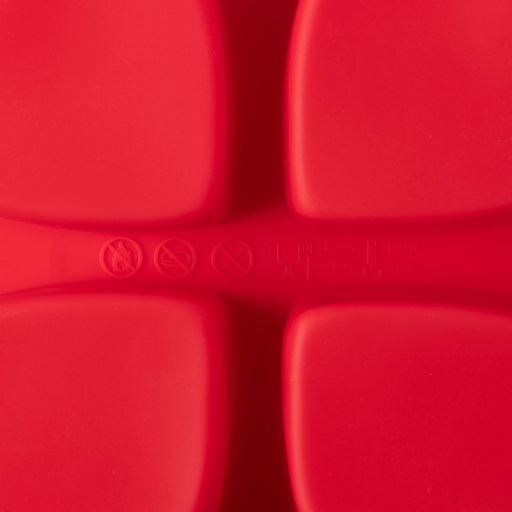 Форма для выпечки Доляна «Сердца», силикон, 16×16 см, 4 ячейки (7×7×3 см), цвет красный