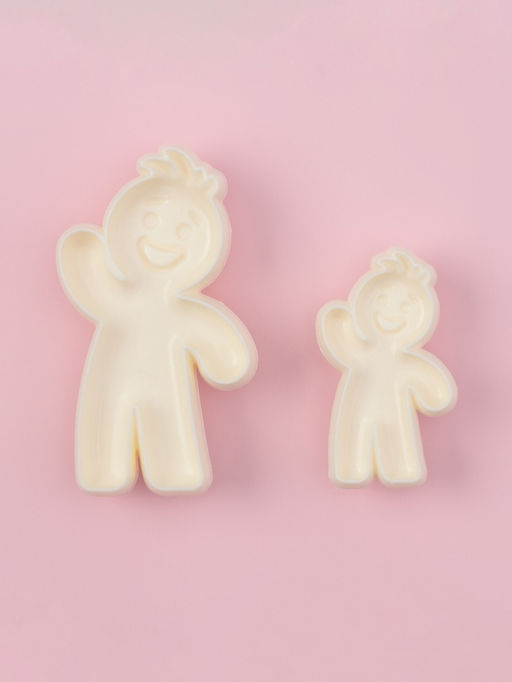 Печати для теста и мастики новогодние Доляна Пряничный человек, набор 2 шт., пластик, молочные