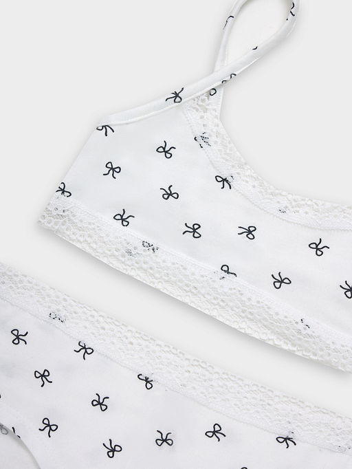 Комплект для девочек белый с принтом бантики - Mark formelle фото 3