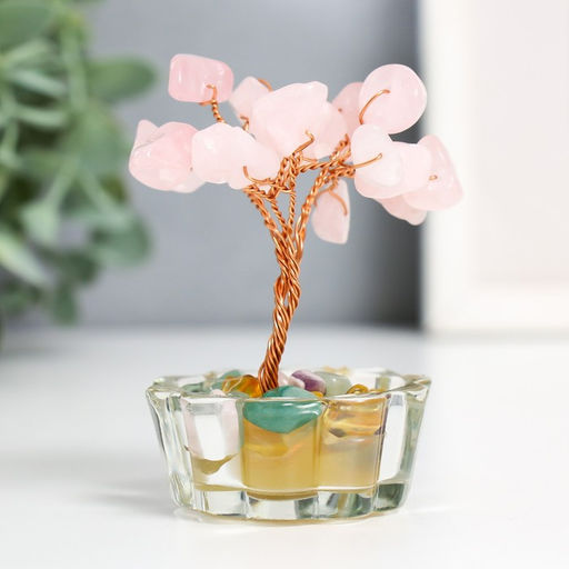 Бонсай декоративный «Денежное дерево в стекле», 18 камней, 8.5×5×5 см