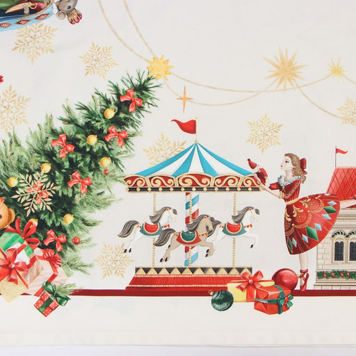 Скатерть новогодняя Этель Щелкунчик 150?220 см, с ВГМО, 100% хл, саржа 190 г/м?