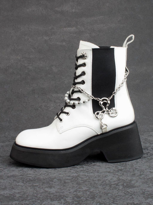01-GZ6190-L61 WHITE Ботинки демисезонные женские (натуральная кожа) - Фабричный китай фото 5