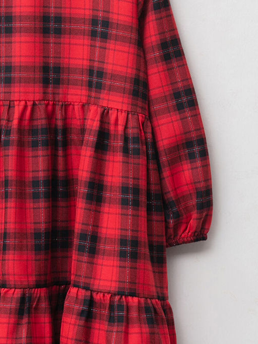 Bisiklet Yaka Ekose Uzun Kollu K?z ?ocuk Elbise ve Ta? - Waikiki фото 3