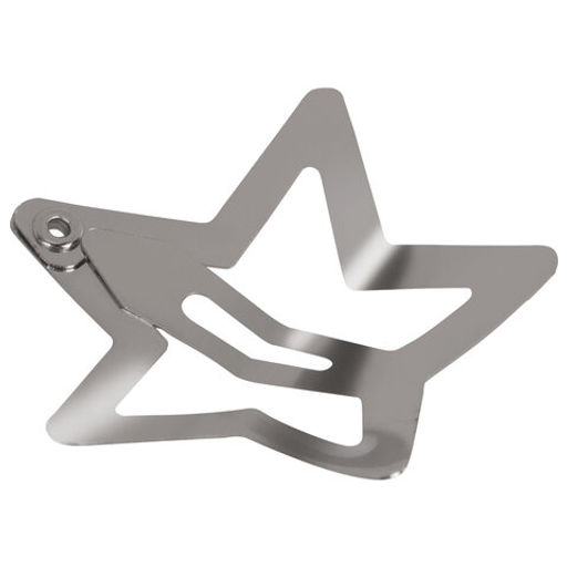 Заколки для волос НАБОР 10 шт., 3 см, клик-клак, звездочки, глянцевый, серебристый, MONTE VITA