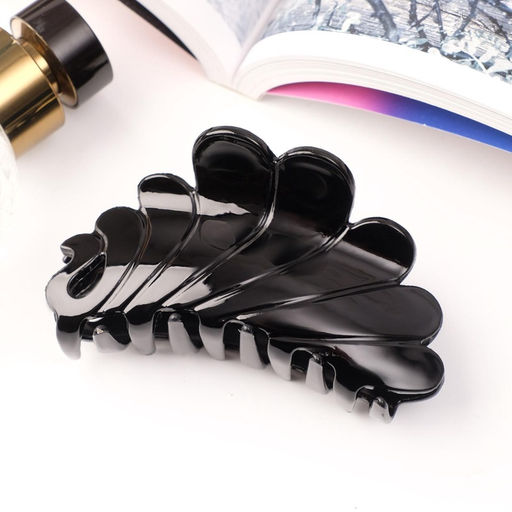 Цена за 12 шт. Крабик для волос «Классик», волны, 9×4 см, чёрный