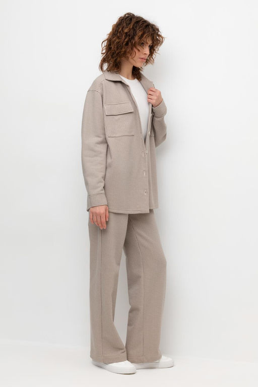 ЕВТ 4117/светлый беж,гусиная лапка брюки жен