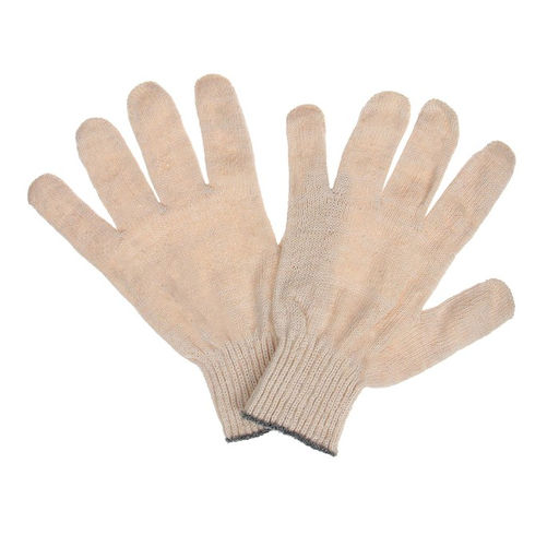 Цена за 30 шт. Перчатки садовые, хб, вязка 10 класс, 4 нити, размер 9, без покрытия, белые