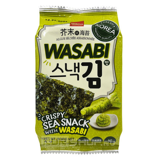Чипсы из морской капусты со вкусом васаби Wang, Корея, 4 г Акция