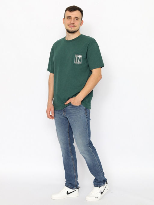 CRB wear/CWSM 60309-18 Футболка мужская,зеленый меланж/Ex.Cherubino  фото 2