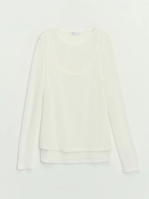 Двойной лонгслив из вискозы / Zarina  фото 7