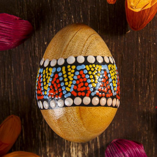 Сувенирный музыкальный инструмент Маракас Яйцо с узором, 6.5?5?5 см, МИКС