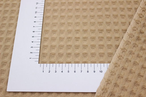 Вафельное премиум-полотно Бохо цв.темно-телесный, ш.1.5м, хлопок-100%, 240гр/м.кв - Купава фото 3