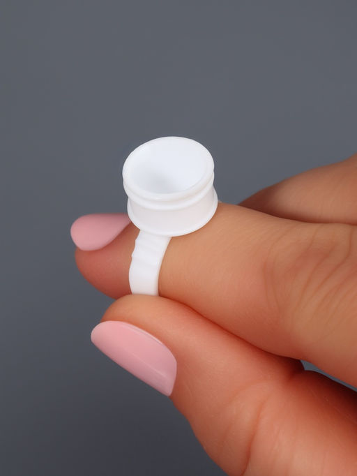 Кольца - лунки под клей для наращивания ресниц, набор - 50 шт., белое