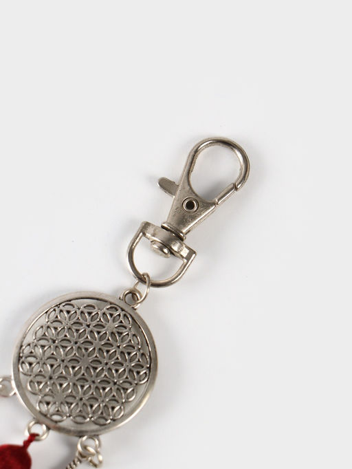 Брелок-кисточка «Ловец снов», 17 см, бордовый, серебристый