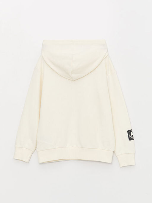 Bask?l? Uzun Kollu Erkek ?ocuk Hoodie ve E?ofman Alt? - Waikiki фото 3