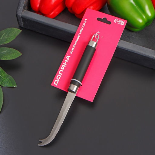 Нож для сыра Доляна Venus, нержавеющая сталь, чёрный