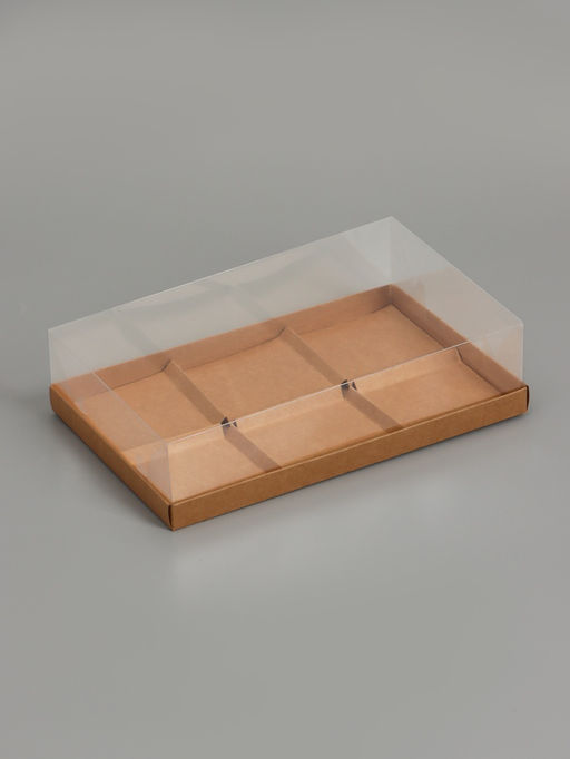 Цена за 2 шт. Коробка для муссовых пирожных 6 штук, 26×17×6 см, крафт